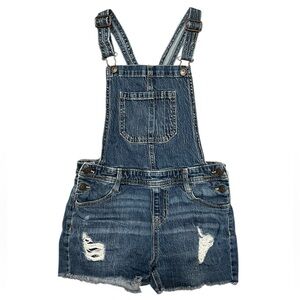 Cat & Jack Blue Denim Overalls w/ Adjustable Straps Button Up Sides NWOT